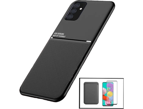 Kit Funda Magnetic Lux, Magnetic Wallet Negro y 5D Full Cover Samsung Galaxy M52 5G PHONECARE Negro