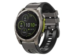 Bracelete Para Garmin (26mm) - Couro E Silicone - Liberação Rápida - Fivela De Aço Preta Cinza Estrelado