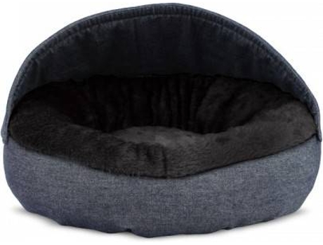 Cama Redonda para Perros y Gatos GAUTY Denim y pelo (Negro y Denim Azul - 57 cm)