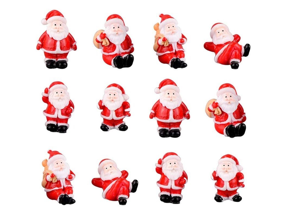 Miniaturas De Papá Noel De Resina, Decoración Navideña Para Jardín, Mesa Y Árbol De Navidad.