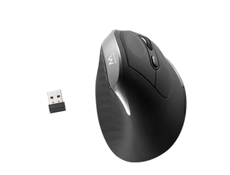 Ratón Ergonómico Óptico EWENT ew3229 (Negro/Gris - RF)