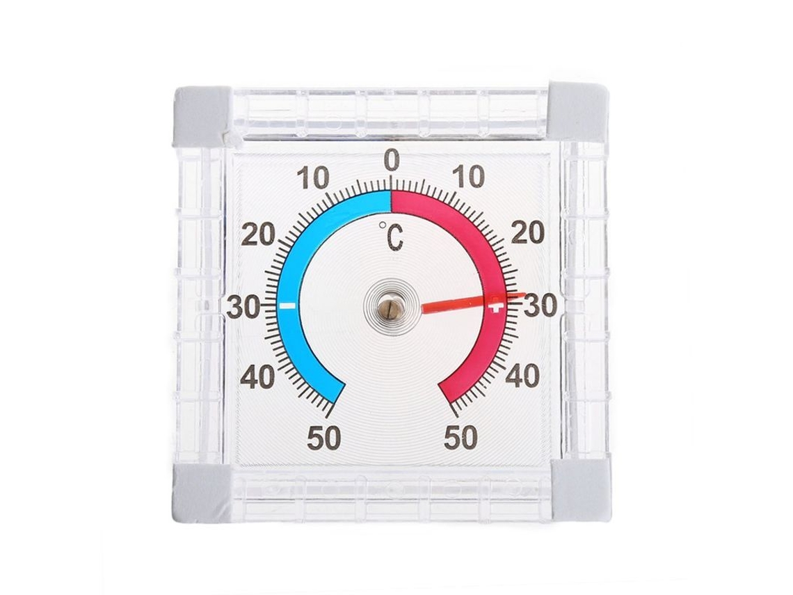 Termómetro Inalámbrico De Ventana Pared Interior Exterior Para Jardín Hogar Invernadero Plástico Autoadehesivo 7.5x7.5cm