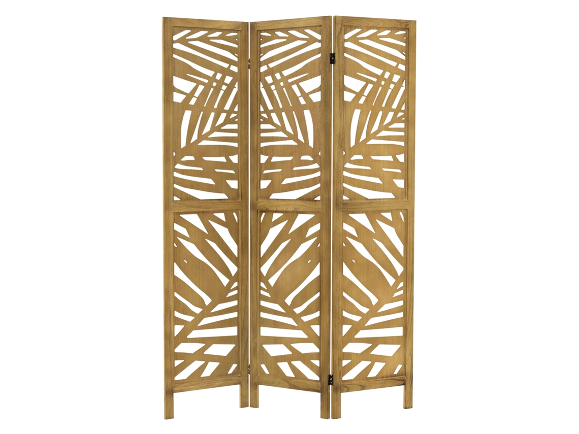 Biombo plegable de 3 paneles ML DESIGN modelo Kioto en madera natural, 170 x 121 cm