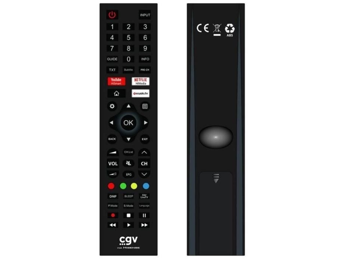 Control remoto de repuesto CGV Fidelio Hisense para televisores Hisense, sin programación, listo para usar