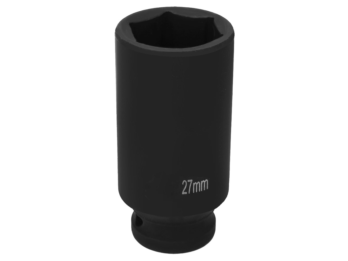 Vaso De Impacto Profundo Métrico De 27/30 Mm, 6 Puntas, Accionamiento Neumático De 1/2 Pulgada, Acero