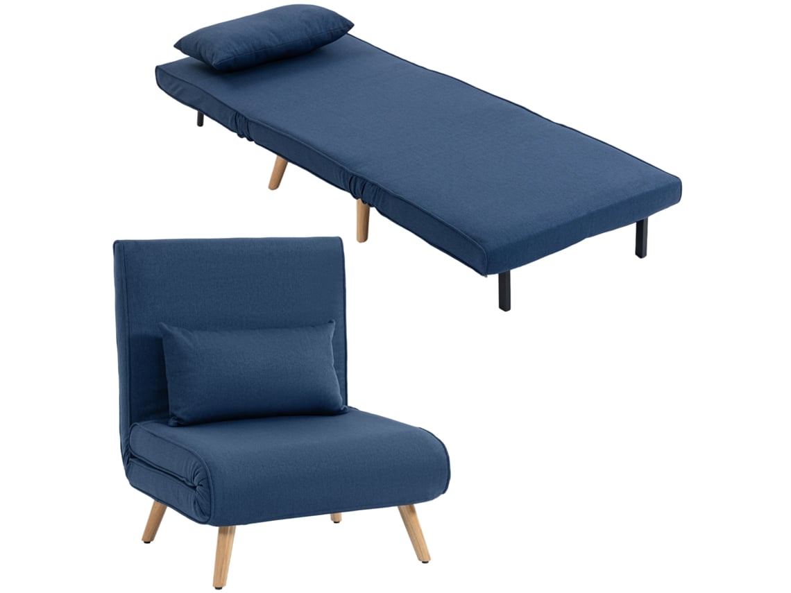 Sofá-cama Individual 5 Posições 72x75x85 Cm Azul