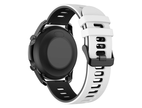 Correa de Silicona bicolor 22mm para Samsung Galaxy Watch3 45mm/Huawei Watch 3/Garmin Forerunner 255/Apex 46mm - blanco/negro