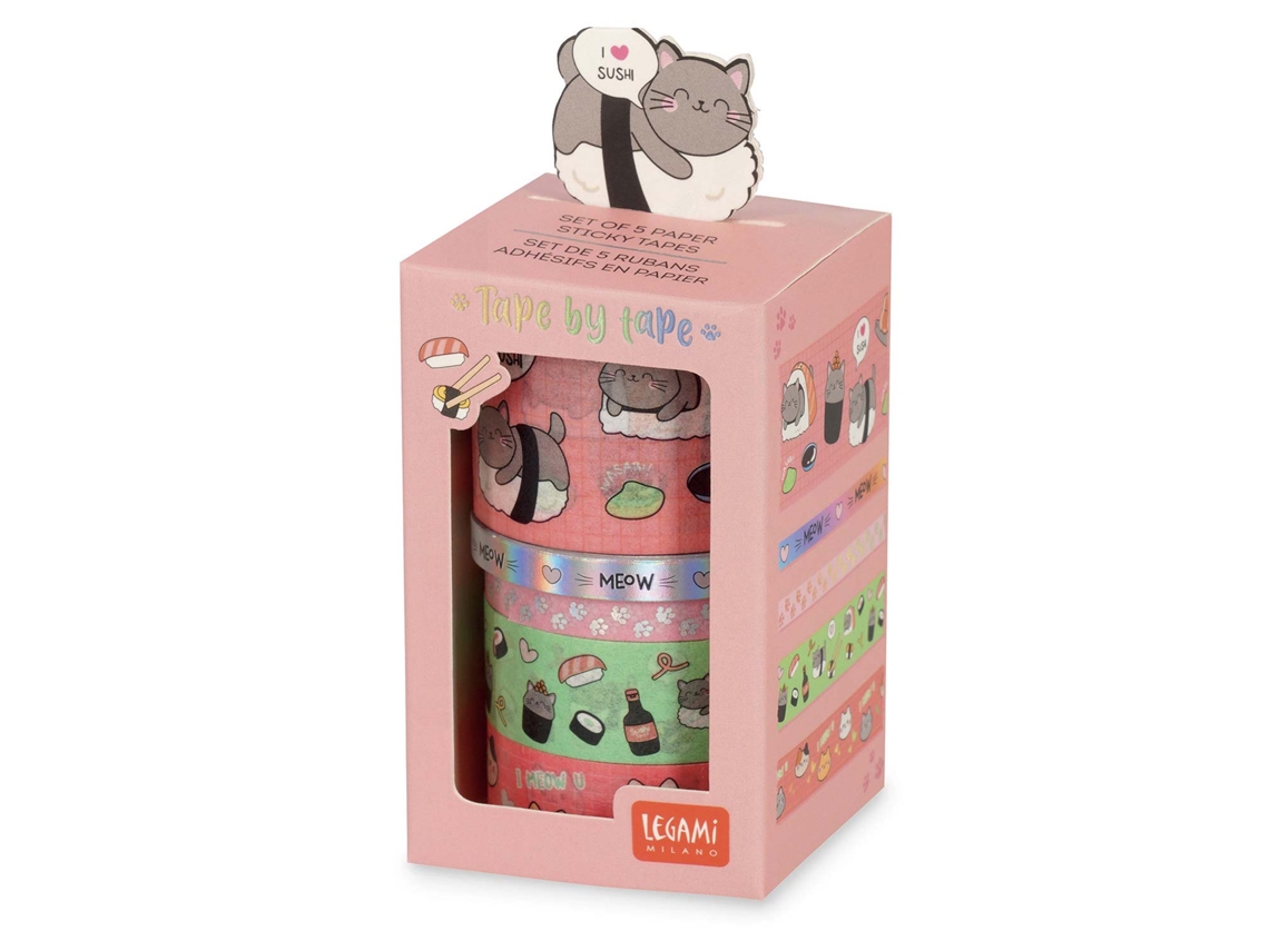Fita Decorativa Washi Tape Legami Tape By Tape Kitty Tap0009 (5 Un)