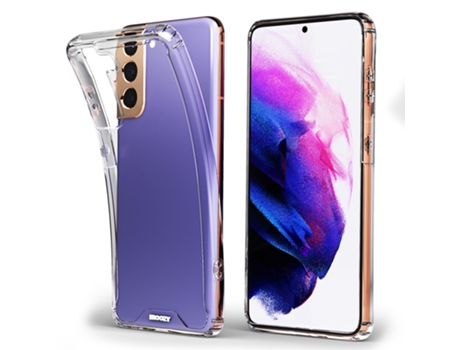 Funda Protectora MOOZY Xframe a Prueba de Golpes para Samsung S21 5G y 4G – Transparente Funda Híbrida Transparente de Doble Color con Borde de Tpu