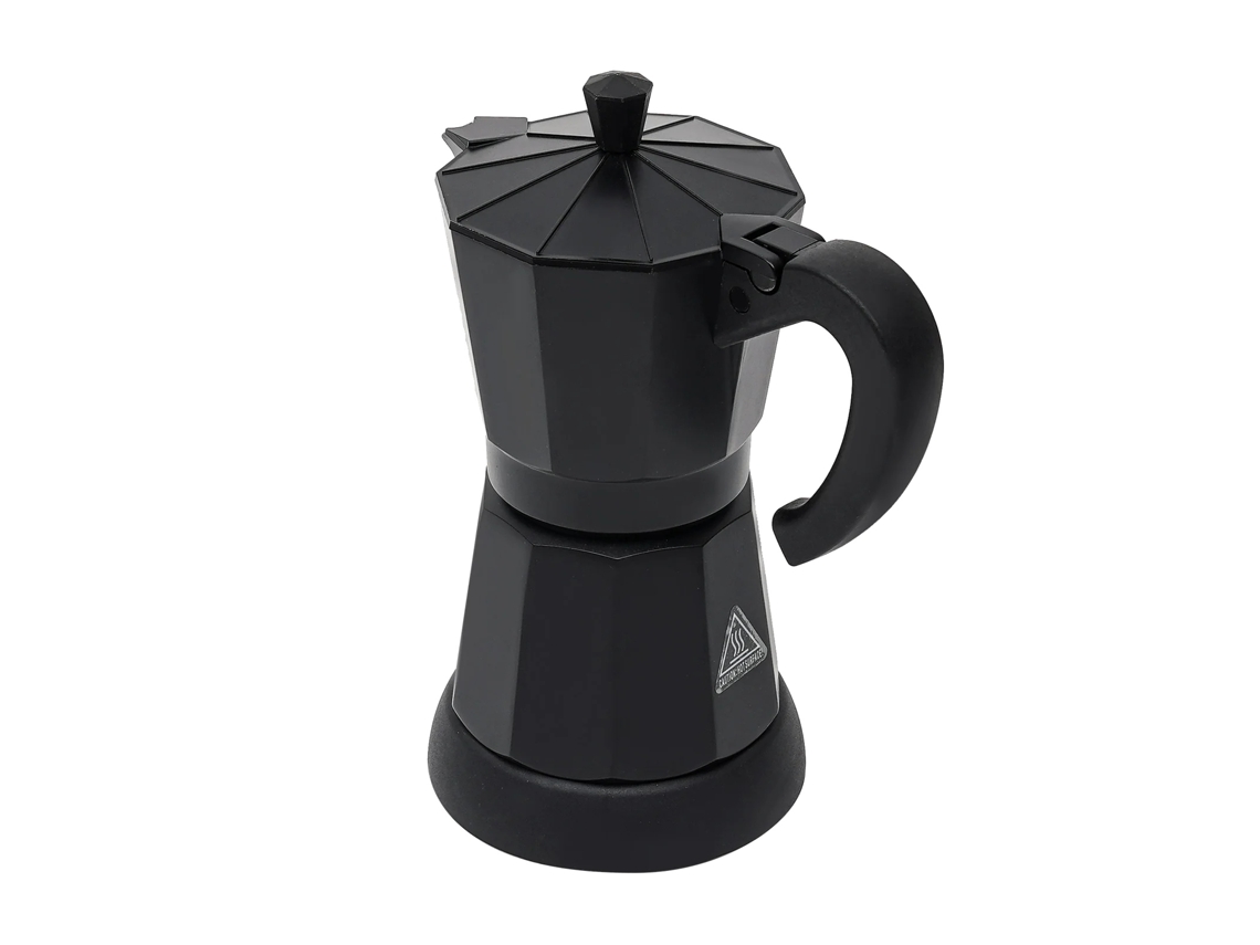 Cafetera eléctrica moka, capacidad de 300 ml, potencia de 480 W, diseño moderno, color negro OEM