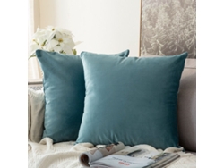2026-funda De Almohada De Terciopelo Suave 2 Piezas 45x45 Cm Sin Relleno Color Verde Agua Para Sofá Cama Auto