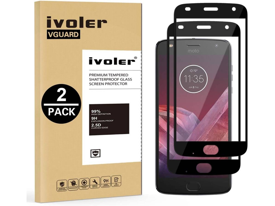 2x Protector Cristal Templado Motorola Moto Z2 Play HONGWE.