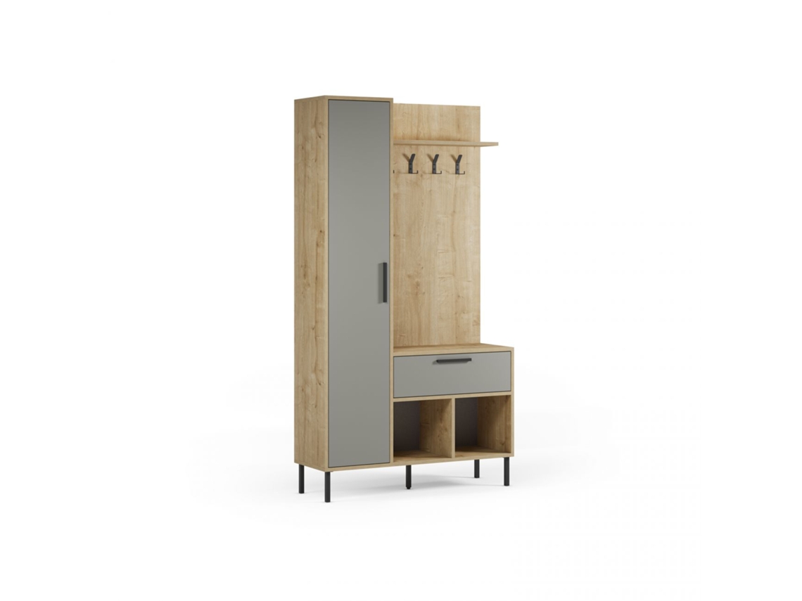 Mueble recibidor con perchero Vesta Roble Verde Gray 108 x 195,3 x 35 cm
