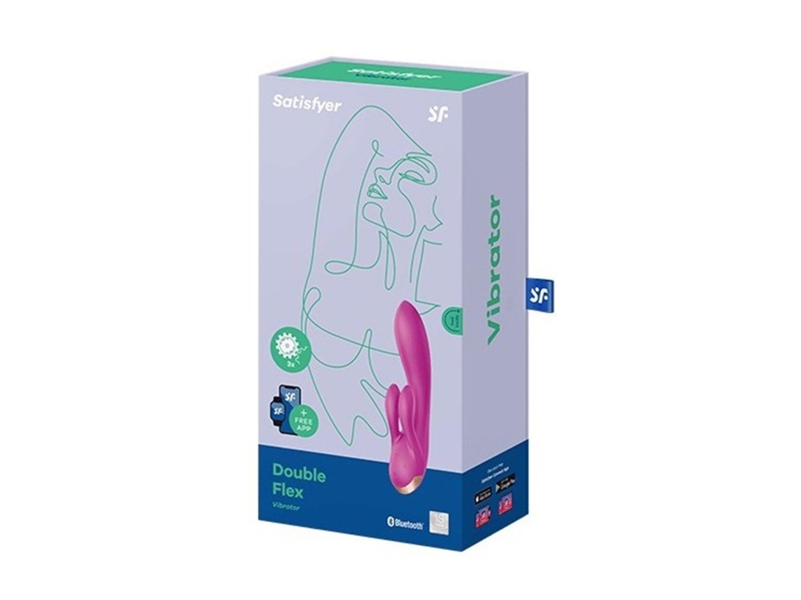 Estimulador SATISFYER Double Flex Vibrador Morado Con App 1 Unidad