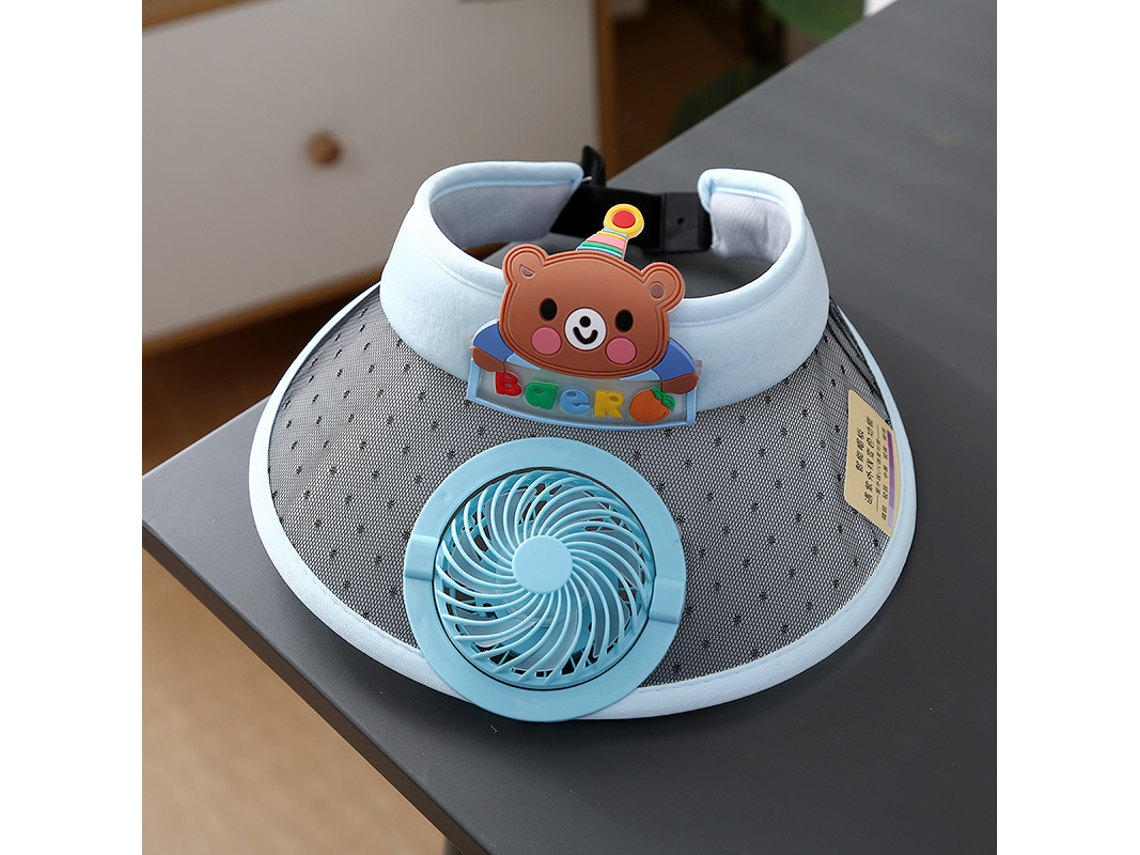(oso Azul) Sombrero Con Ventilador De Energía Solar Para Viajes Al Aire Libre Y Ciclismo - Protección Solar