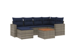 Maison Exclusive - Conjunto De Sofá De Jardín De 7 Piezas Con Cojines, Poliratán Gris