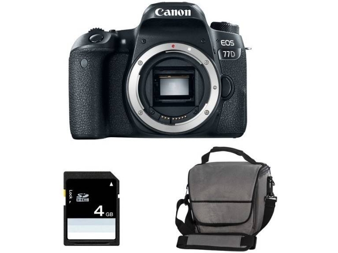 Kit Cámara Réflex CANON EOS 77D + Bolsa + SD8GB