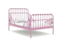Estructura Cama Extensible Sin Colchón Metal Rosa 80x130/200 Cm