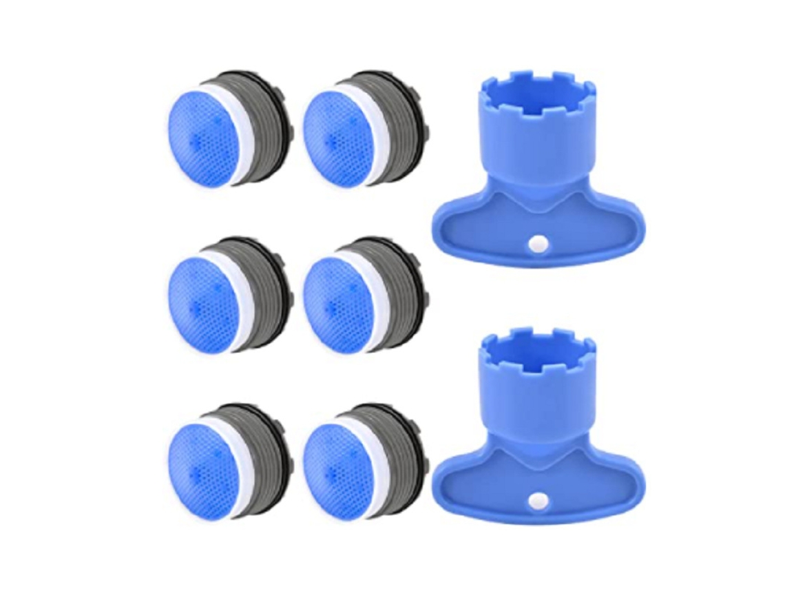 18.2 Espumador de tuberías (6 kits) – Accesorios para la conservación del agua, incluyendo herramientas de desmontaje e instalación.