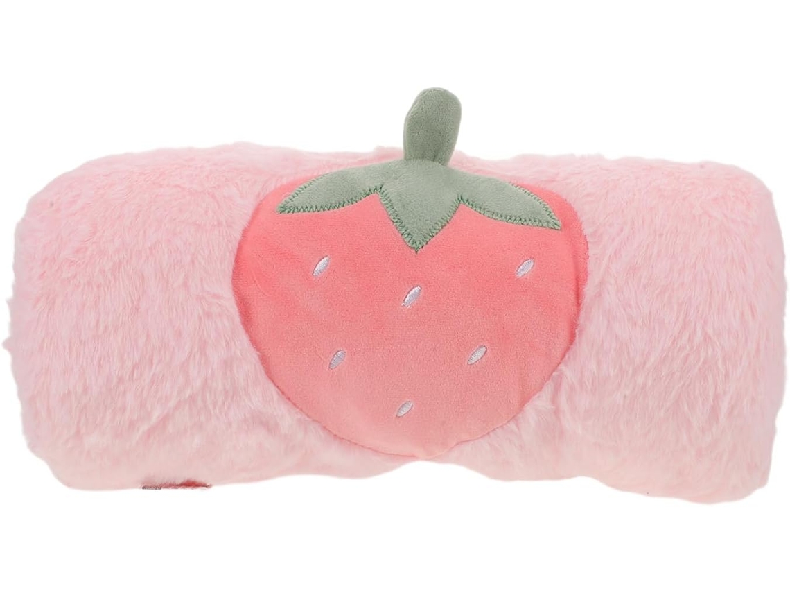 Almohada Calentadora De Manos De Invierno Con Diseño Fresa, Suave Y Ligera, Con Funda Suave Para