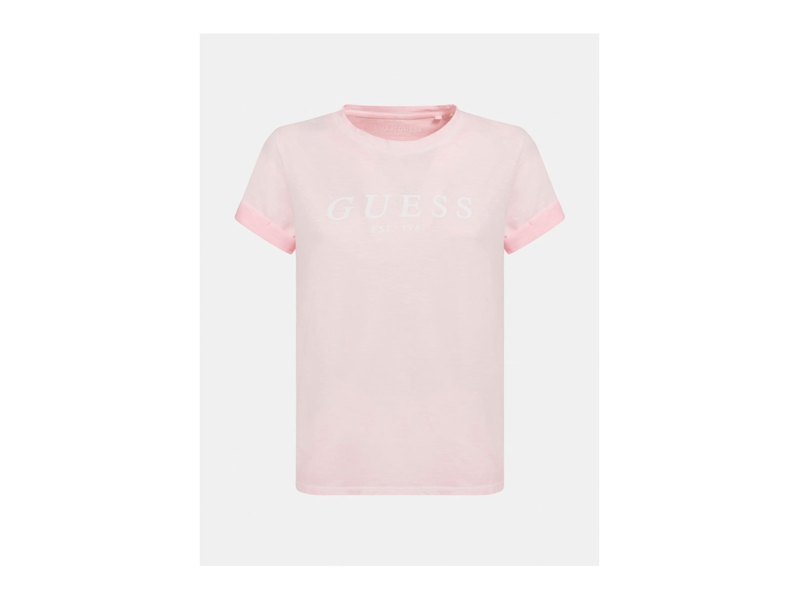 Camiseta GUESS JEANS Algod n Mujer L Rosa Worten.es
