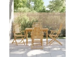 Sillas de jardín plegables (4 unidades, 53 x 66 x 99 cm, bambú, DKD, decoración del hogar)