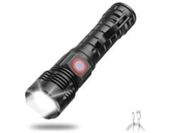 Linterna Led Xhp50 Recargable, Linterna De Mano De 800 Lúmenes Con 5 Modos De Linterna Con Zoom, Lámpara De Antorcha Impermeable (negro)