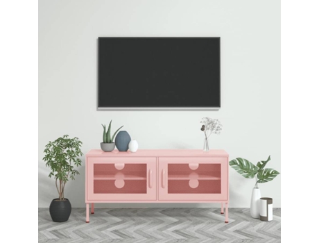 Mueble para la televisión VIDAXL Rosa Acero (105x35x50 cm)