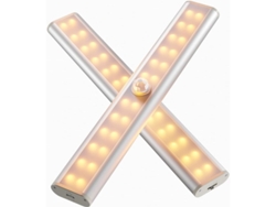 2026-3433-linjou Luz Led Recargable Con Sensor De Movimiento, Luz De Armario Inalámbrica, Linterna De Emergencia, Luz Nocturna (2 Piezas) Blanco Cálido 3000k
