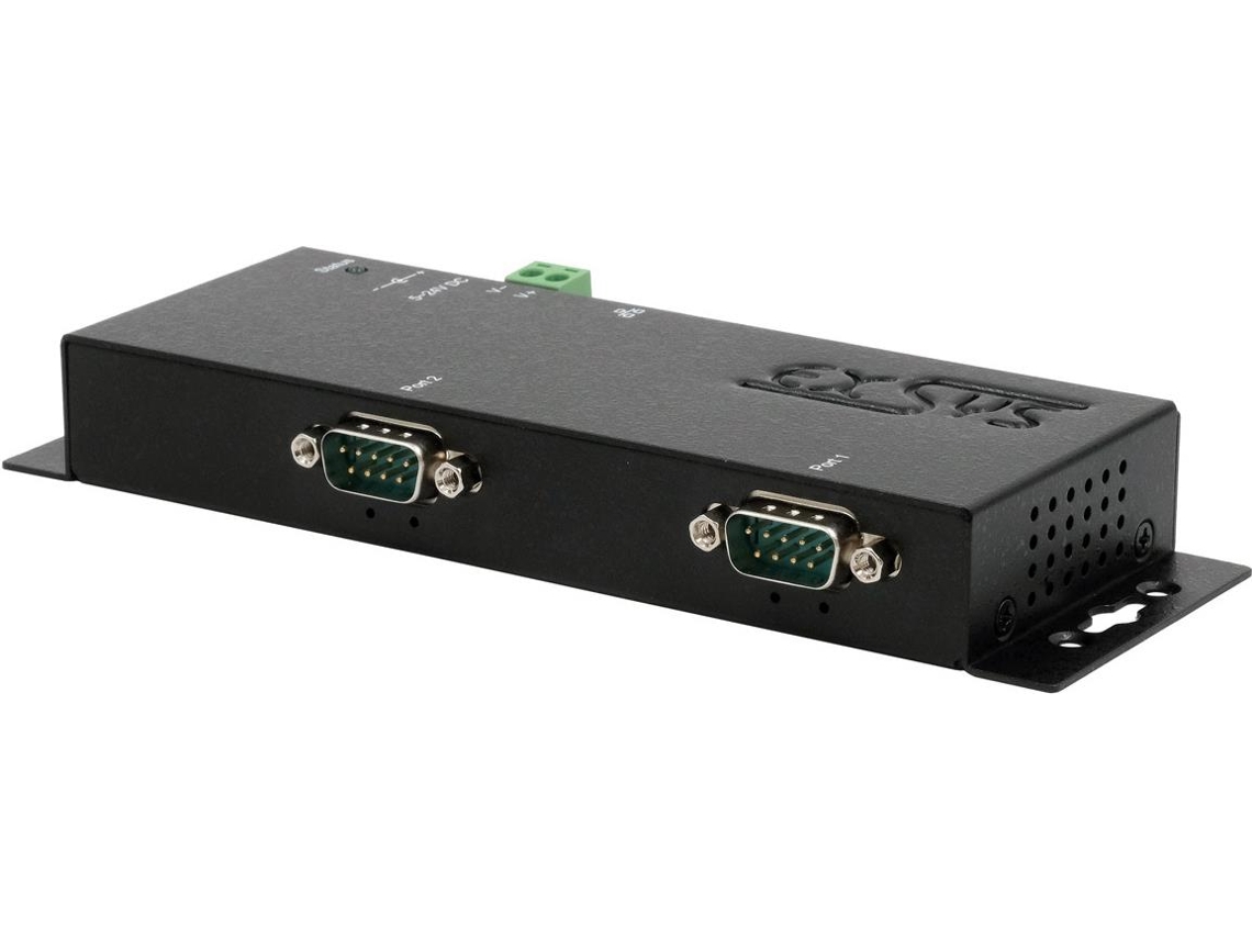 Ethernet a 2 x RS 232/422/485, incluye fuente de alimentación de 12 V/3 A, PoE Exsys (ex 6122 2poe)