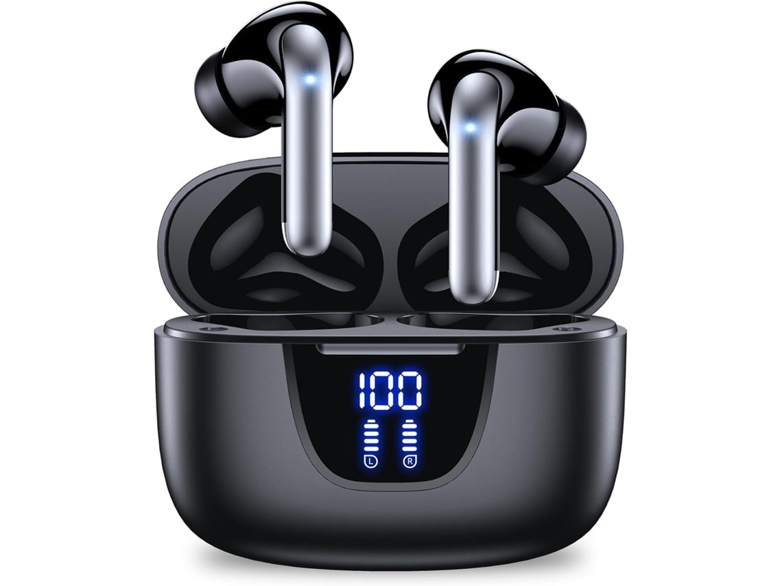 Auriculares Bluetooth Inalámbricos Verdaderos Cw39 76H Batería Ipx7 Pantalla Led Negra Impermeable YEMAESRE