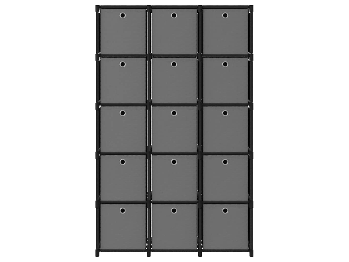 Maison Exclusive - Estantería De 15 Cubos Con Cajas De Tela Negro 103x30x175,5 Cm