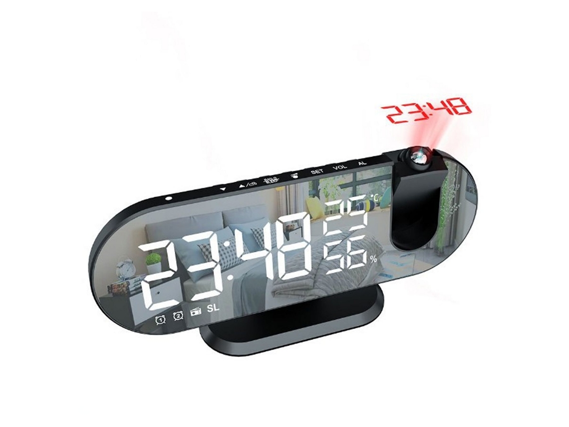 Radio Multifunción Con Espejo De Alarma Led