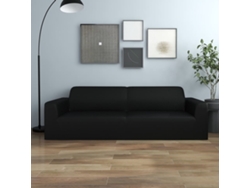 Funda elástica para sofá de 3 plazas, poliéster jersey, color negro, DKD HOME DECOR