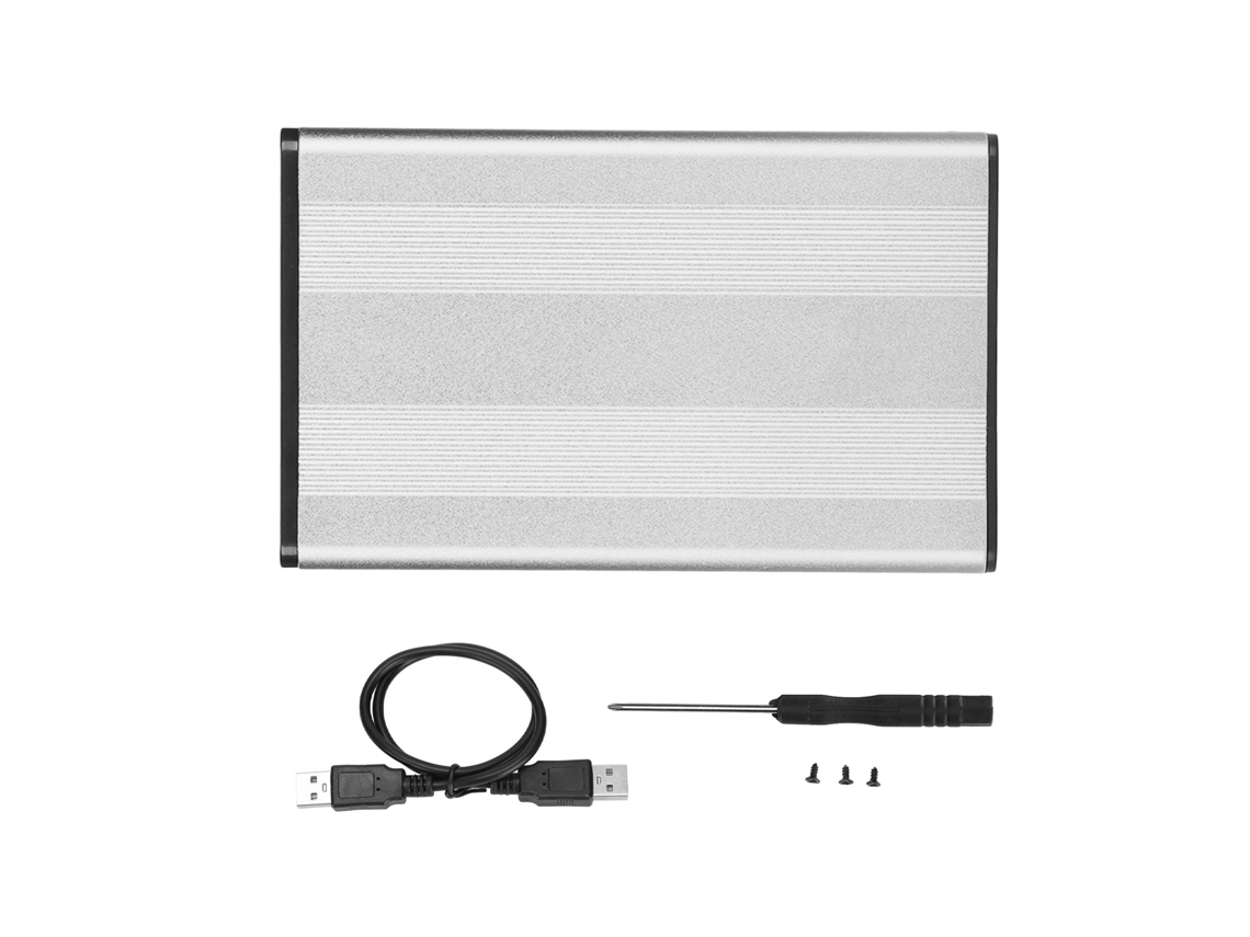 Caja Externa De Disco Duro De 2.5 Pulgadas De Aluminio Usb2.0 Plata