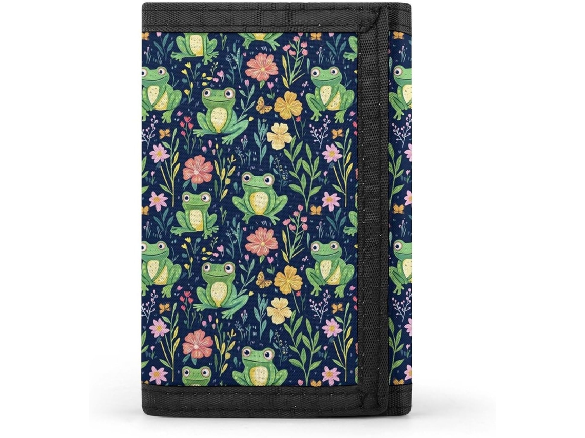 Cartera Compacta Poliéster Con Cremallera Para Hombre Diseño Estampado
