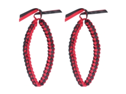 Collar de Cinta de Graduación Trenzada 120cm Negro y Rojo 2 Unidades