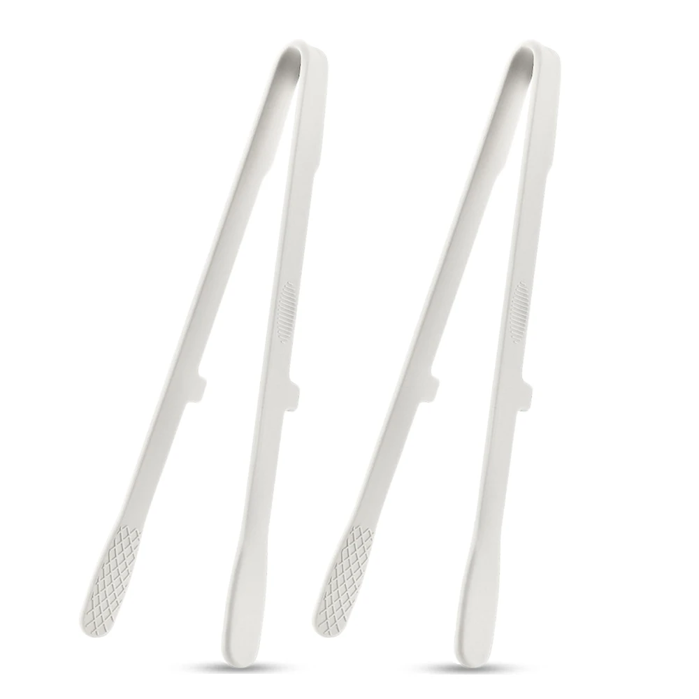 (Blanco, 2 unidades) Pinzas de silicona para barbacoa, antiadherentes, un utensilio de cocina esencial.