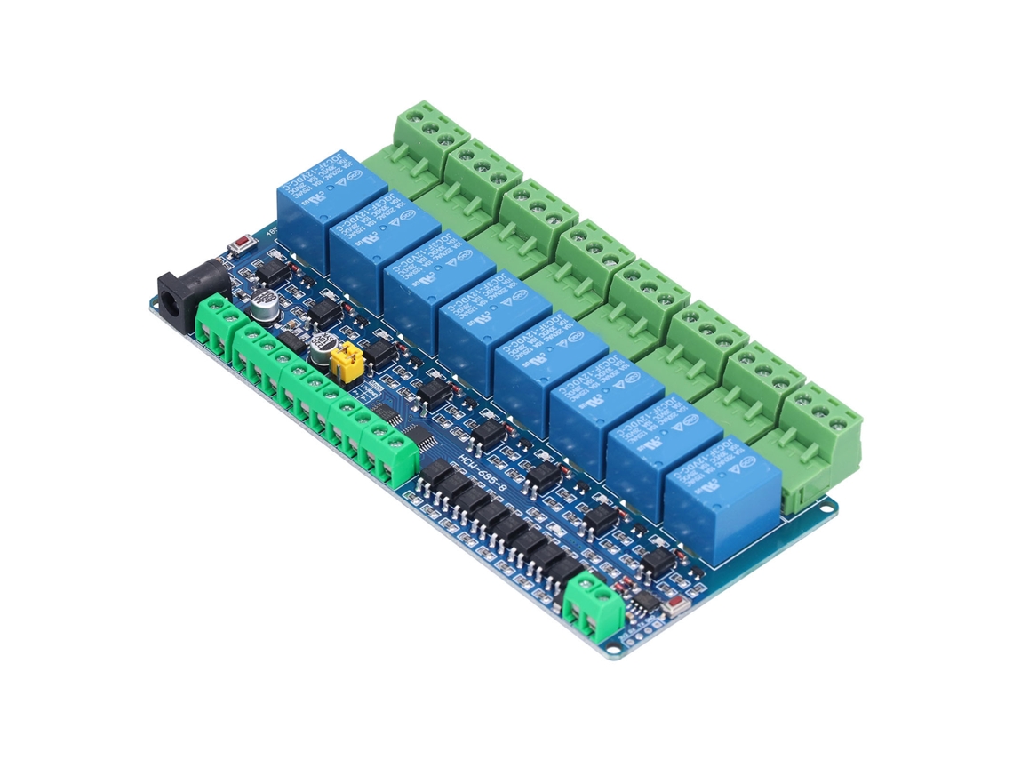 Módulo De Placa De Salida De Relé De 8 Canales Y 12 V Con Aislamiento Por Optoacoplador E Interfaz Rs485 Ttl Para Control Inteligente.