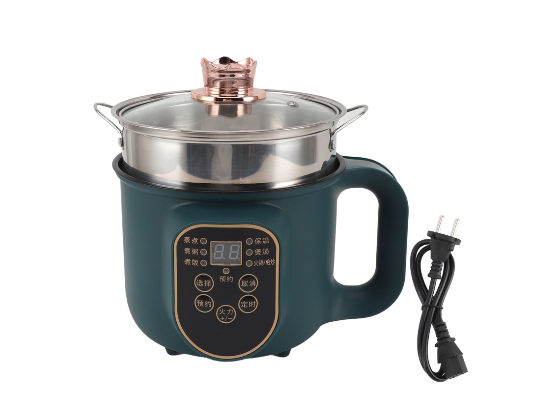 Arrocera Eléctrica Pequeña De 1,8 L Y 600 W Con Almacenamiento Inteligente, Antiadherente, Color Verde, Enchufe Europeo De 220 V.