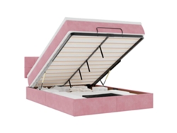Maison Exclusive - Estructura Cama Otomana Colchón Terciopelo Rosa 140x200cm