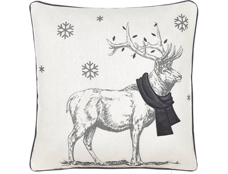 Conjunto de 2 cojines de poliéster blanco crema/negro 45 x 45 cm BELIANI Sven