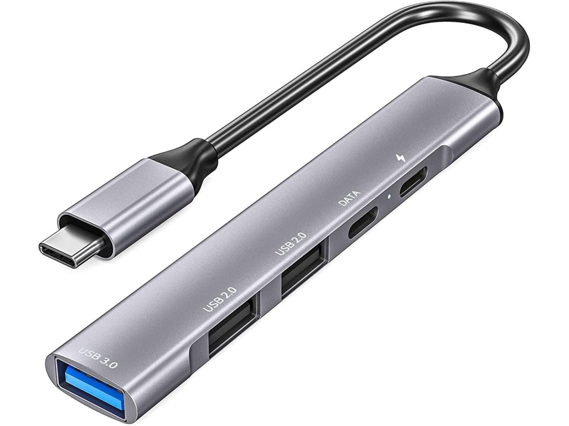 Concentrador USB C multifuncional compatible con múltiples dispositivos con transmisión de datos y carga Conector multifuncional compacto y elegante