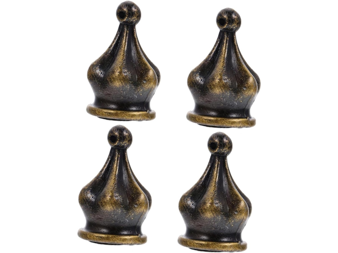 Juego De 4 Tapas Decorativas Para Extremos De Lámparas En Bronce Verde Antiguo, Rosca Interna De 10 Mm.