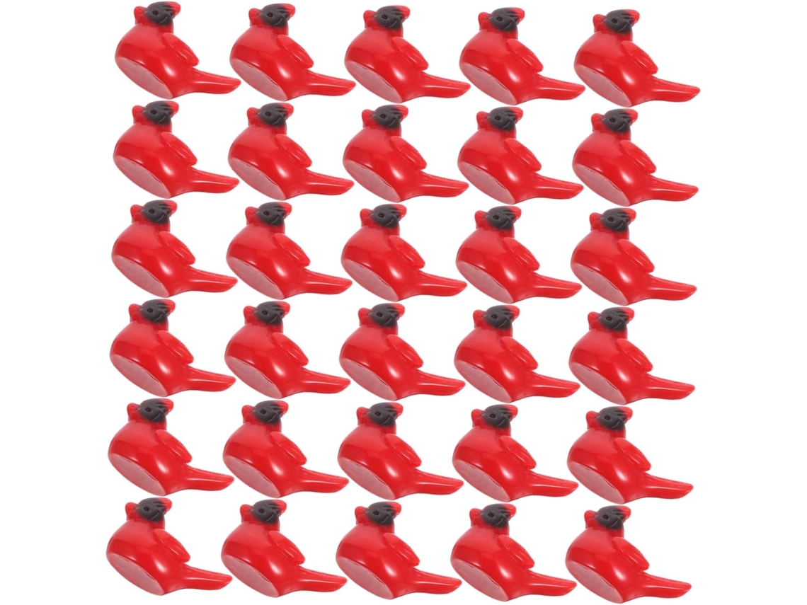 50 Piezas Adornos Micrófono Espuma, Modelo Animal Simulación, Pájaros Resina Miniatura,