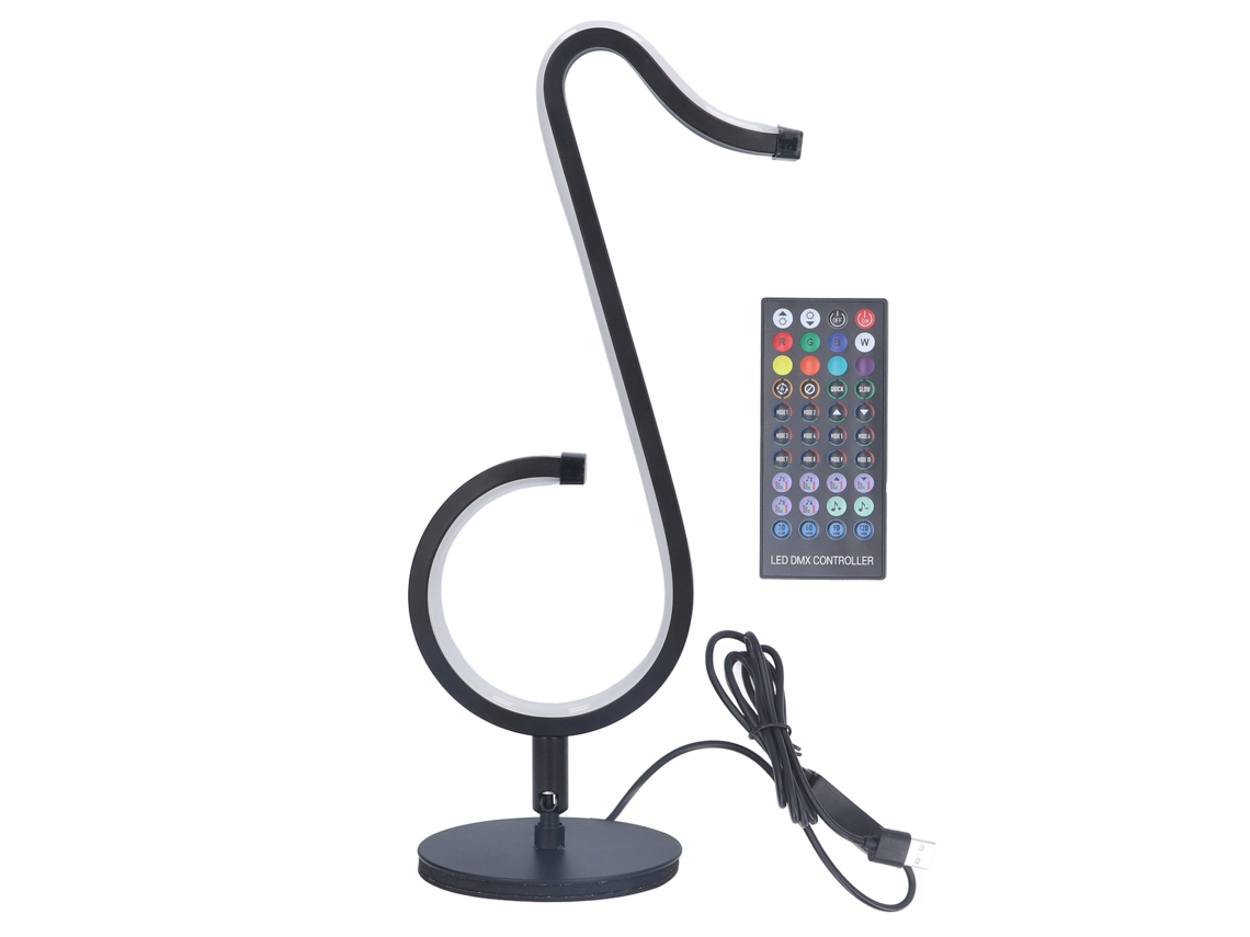 Lámpara Musical Con Control Remoto Rgb Forma De Nota Musical, Romántica Mesilla Noche Para Dormitori