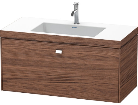 Lavamanos DURAVIT Brioso c-bonded con base mural 100,0x48,0 cm 1 cajón sin rebosadero con banco para grifos 1 agujero para grifos