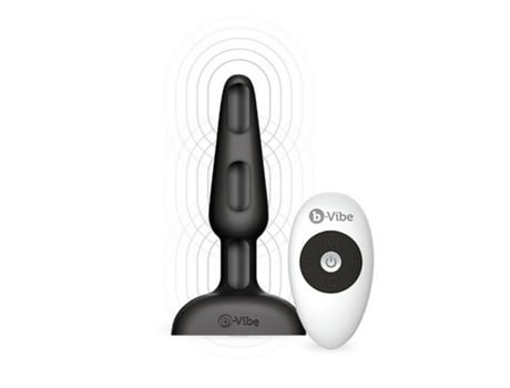 Plug Vibratório Com Comando Trio Preto B-Vibe