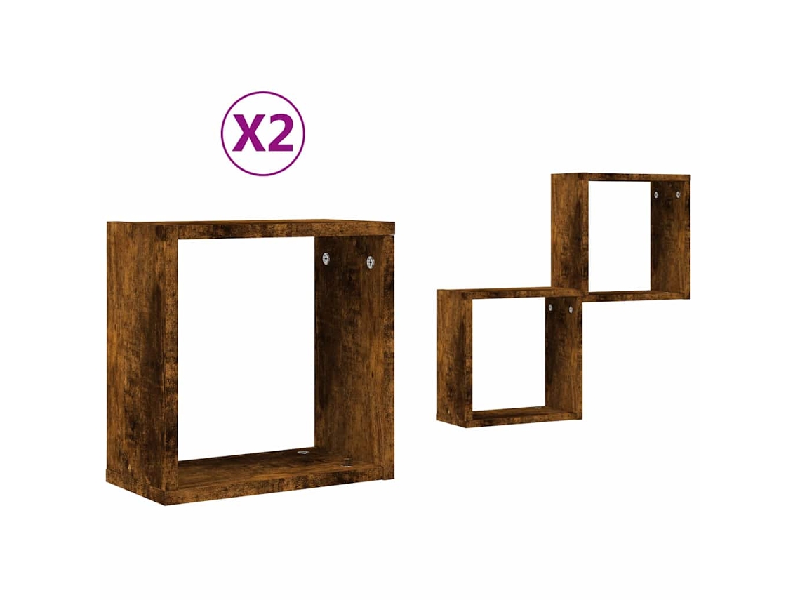 Juego de 2 estantes de pared en forma de cubo MAISON EXCLUSIVE (30x15x30 cm)