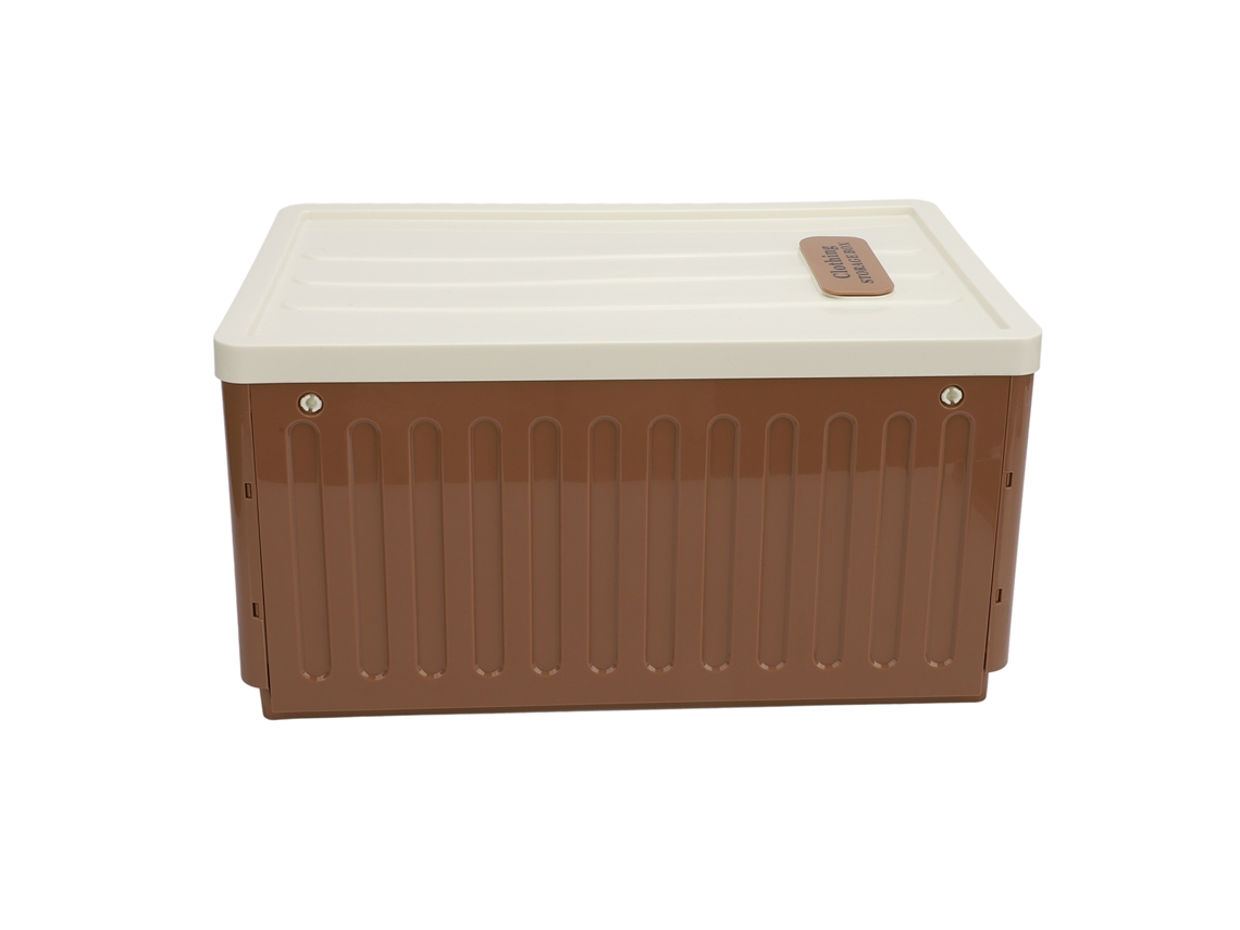 Organizador De Armario Plegable Con 9 Compartimentos, Almacenamiento De Ropa, Con Tapa, Pp, Apilable, Marrón.